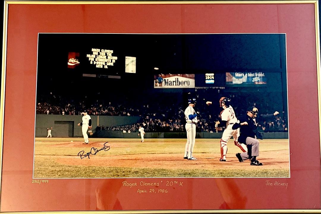 Roger Clemens 20x30 signed, framed limited edition (282/999) lithograph of 20 Strikeout Game - PSA COA RESEARCH